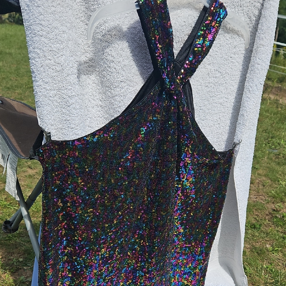 Grace Karin Multicolor Sequin Halter Top
